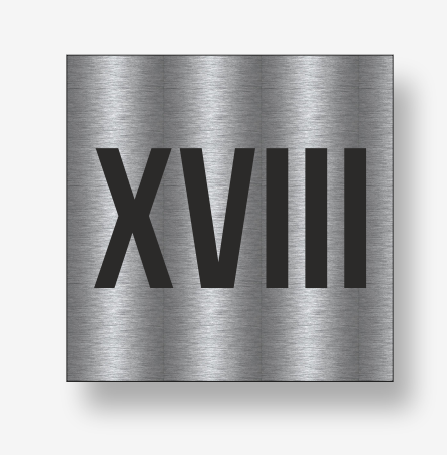 Numer cyfry rzymskie kolor stalowy szczotkowany.png