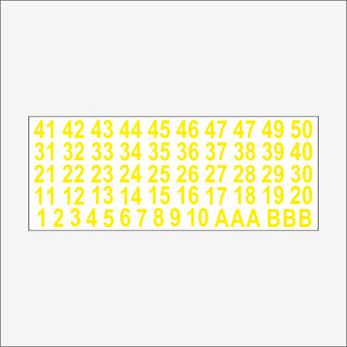 Numery na skrzynki - samoprzylepne wys 25 mm żółty.png