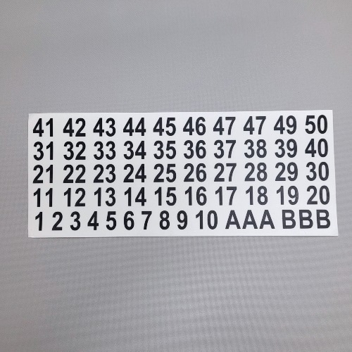 Numery na skrzynki - samoprzylepne wysokość 25 mm czarny