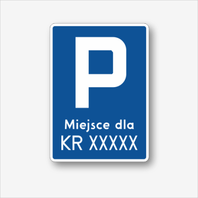 Tablica na miejsce parkingowe z numerem rejestracyjnym pojazdu.png