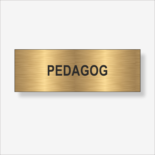 Pedagog - tabliczka informacyjna 210 x 70 mm kolor złoty szczotkowany.png