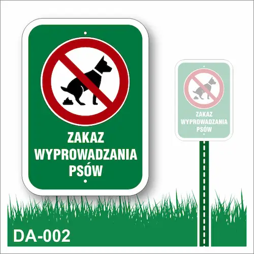 Tabliczka na trawnik  "Zakaz wyprowadzania psów" (zielona)
