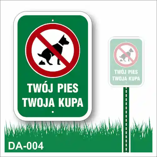 Tabliczka na trawnik "Twój pies twoja kupa" (zielona)