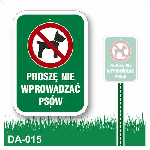 Tabliczka na trawnik "Proszę nie wprowadzać psów" (zielona)