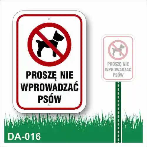 Tabliczka na trawnik "Proszę nie wprowadzać psów" (biała)