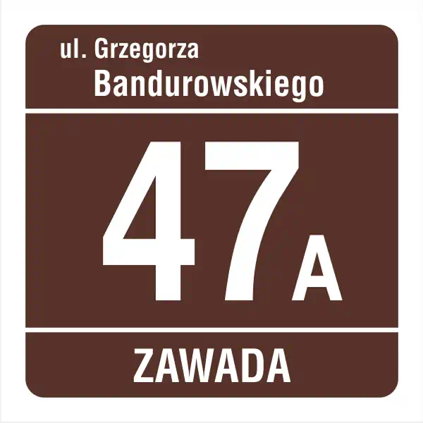 Tablica adresowa numer i ulica (brązowa)