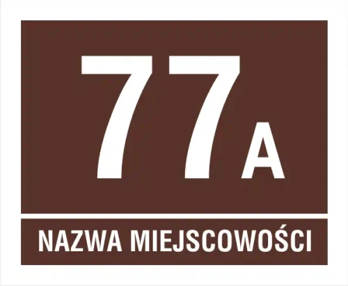 Tablica adresowa numer nazwa miejscowości (brązowa)