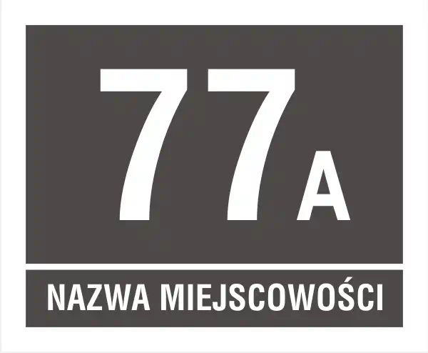 Tablica adresowa numer nazwa miejscowości (antracyt)