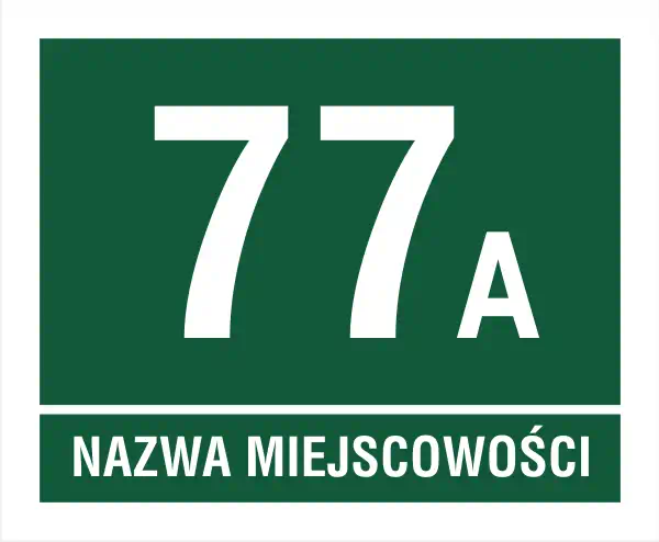 Tablica adresowa numer nazwa miejscowości (ciemnozielona)