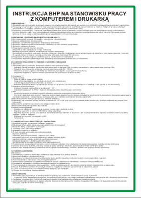 Instrukcja BHP przy pracy z komputerem i drukarką - BC008