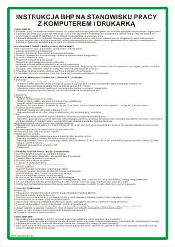 Instrukcja BHP przy pracy z komputerem i drukarką - BC008