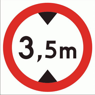 Znak BH006 - Znak drogowy B-16 Zakaz wjazdu pojazdów o wysokości ponad ...