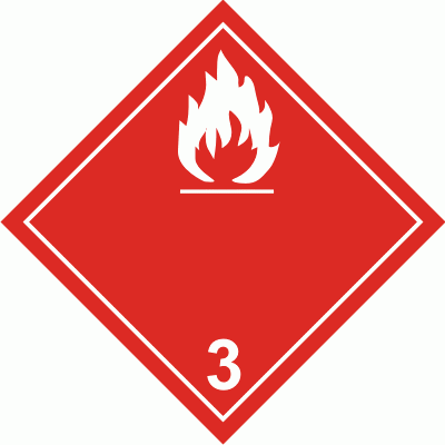 Nalepka ADR  AO010 - "Materiały ciekłe zapalne"