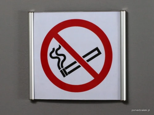 Tabliczka z wymienną treścią. Z piktogramem