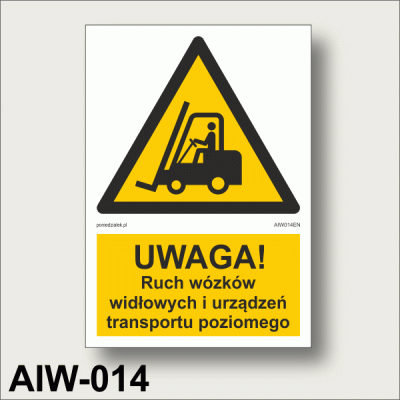 Wózki-widłowe-uwaga! Znak BHP