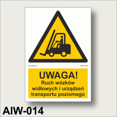 Wózki-widłowe-uwaga! Znak BHP