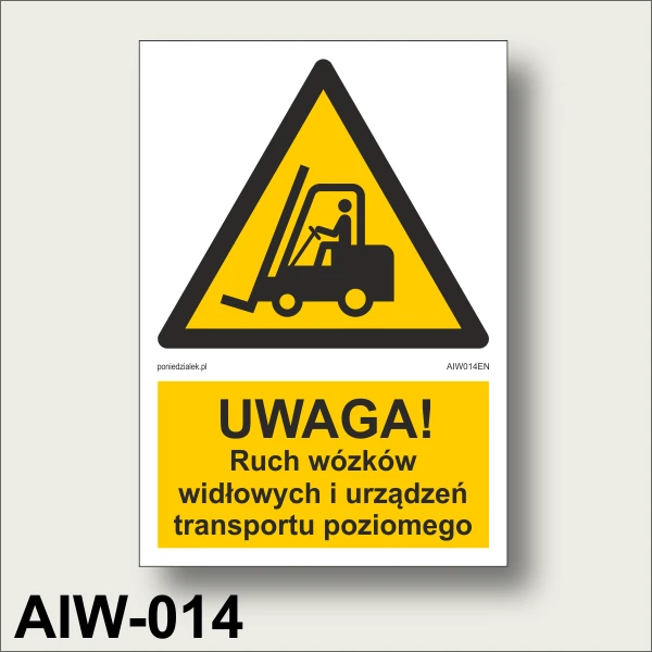 Wózki-widłowe-uwaga! Znak BHP