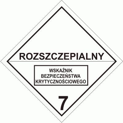 Nalepka ADR  AO024 - "Materiał rozszczepialny klasy 7"