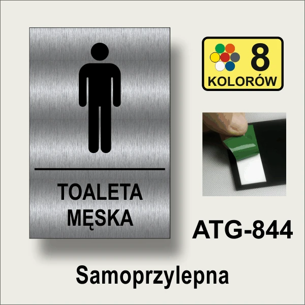 Toaleta męska - tabliczka-informacyjna-na-drzwi-srebrny-szczotkowany