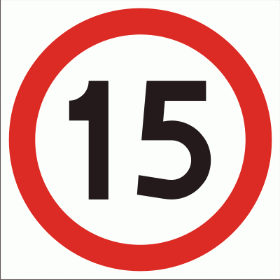 Znak BH005 - Znak drogowy B-33 Ograniczenie prędkości do 15 km