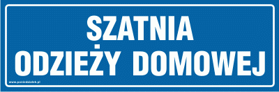 Tabliczka informacyjna AT508 -  "Szatnia odzieży domowej"