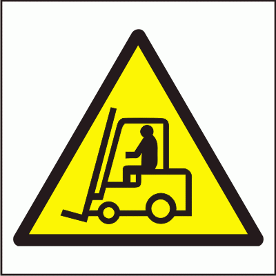 Znak BH012 - Znak drogowy  ostrzegawczy Uwaga! Wózki widłowe