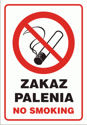 Tabliczka BA022 - "Zakaz palenia tytoniu No smoking"