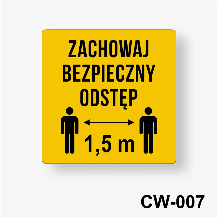 Zachowaj bezpieczny odstęp 1,5 m - Naklejka podłogowa antypoślizgowa.