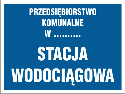 Tablica wodociągowa informacyjna BE001   - Stacja wodociągowa