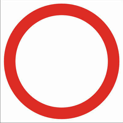 Znak BH002 - Znak drogowy B-1 Zakaz ruchu w obu kierunkach