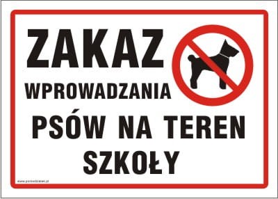 Zakaz wprowadzania psów na teren szkoły