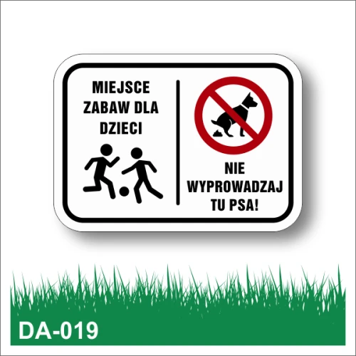 Miejsce-zabaw-dla-dzieci-Nie-wyprowadzaj-tu-psa-Tabliczka-na-trawnik