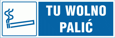 Tabliczka BA016 - "Tu wolno palić"