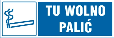 Tabliczka BA016 - "Tu wolno palić"