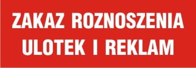 Naklejka AW037 - "Zakaz roznoszenia ulotek i reklam"