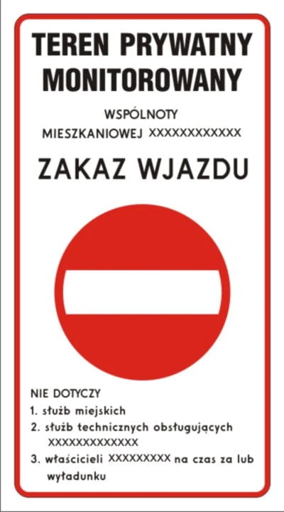 Tablica - Teren prywatny zakaz wjazdu