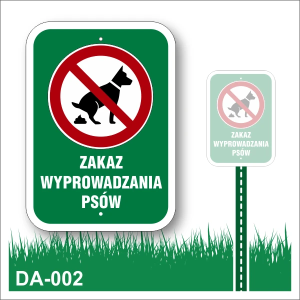 Zakaz-wyprowadzania-psów Tabliczka-na-trawnik-zielona