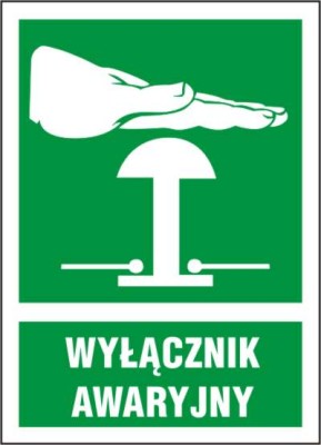 Znak AJ007 - "Wyłącznik awaryjny"
