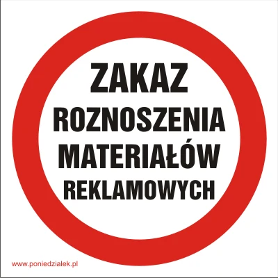 Zakaz roznoszenia materiałów reklamowych