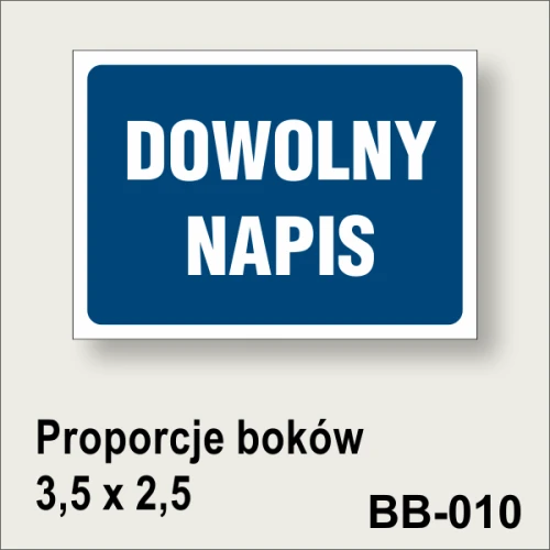 BB-0 Tablica z dowolnym napisem niebeski drogowy z białym.gif