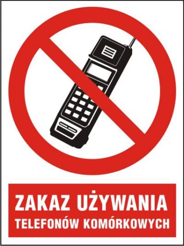 Piktogram AS026 - "Zakaz używania telefonów komórkowych"